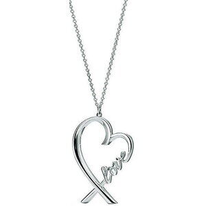 Tiffany Co Loving Heart Chain Pendant Necklace Double Sterling Silver Accessory